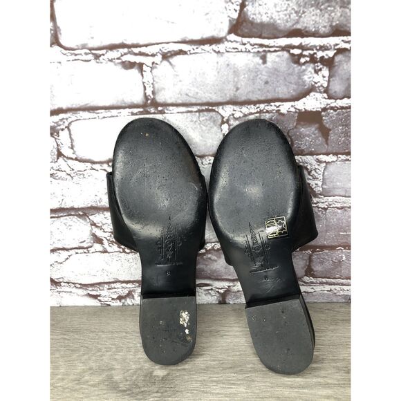 ASTARA Sahara Black Onyx Leather Handmade Slides Heel Sandals Women’s 8M US/39EU - Picture 12 of 16